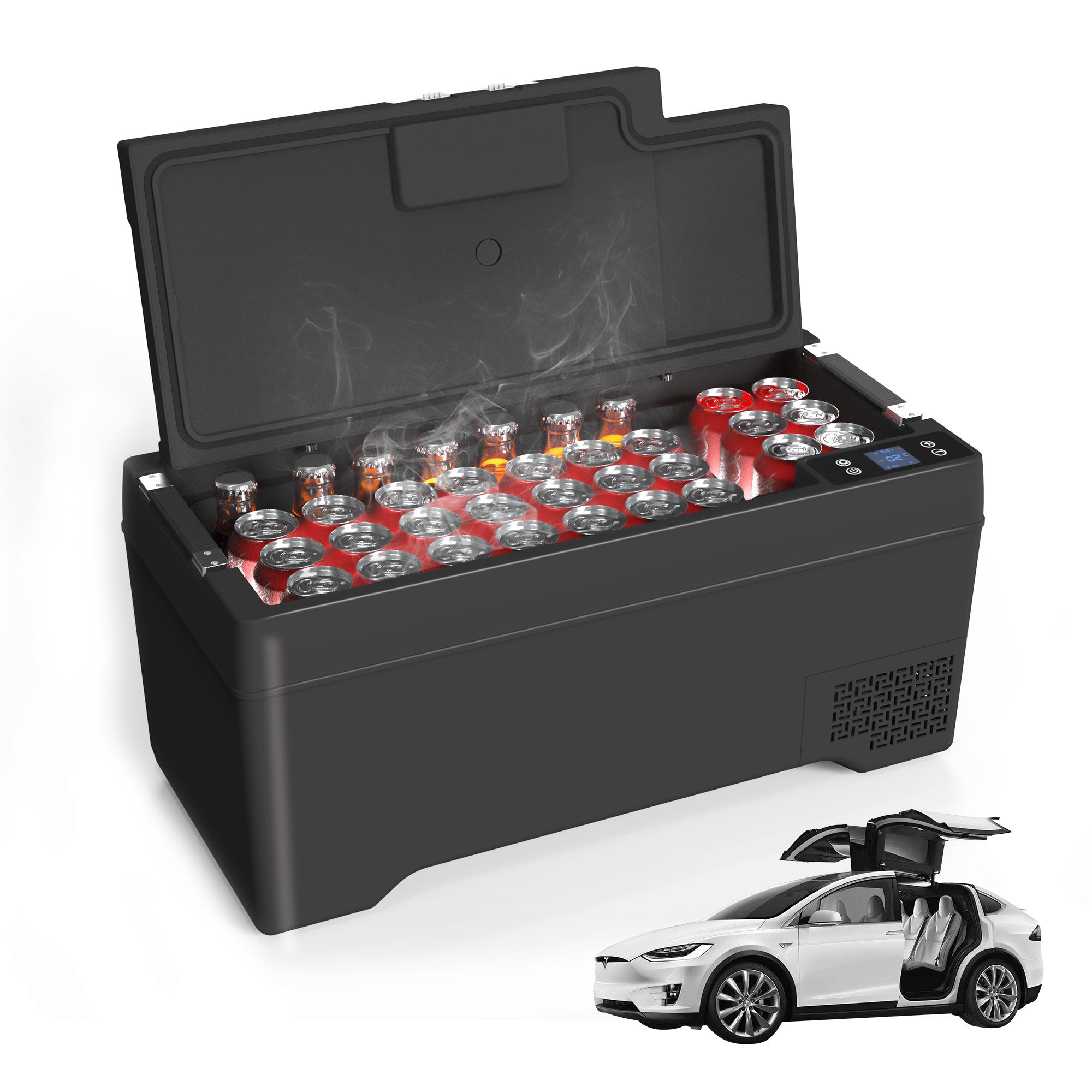 Portable freezer specially designed for Tesla Model X