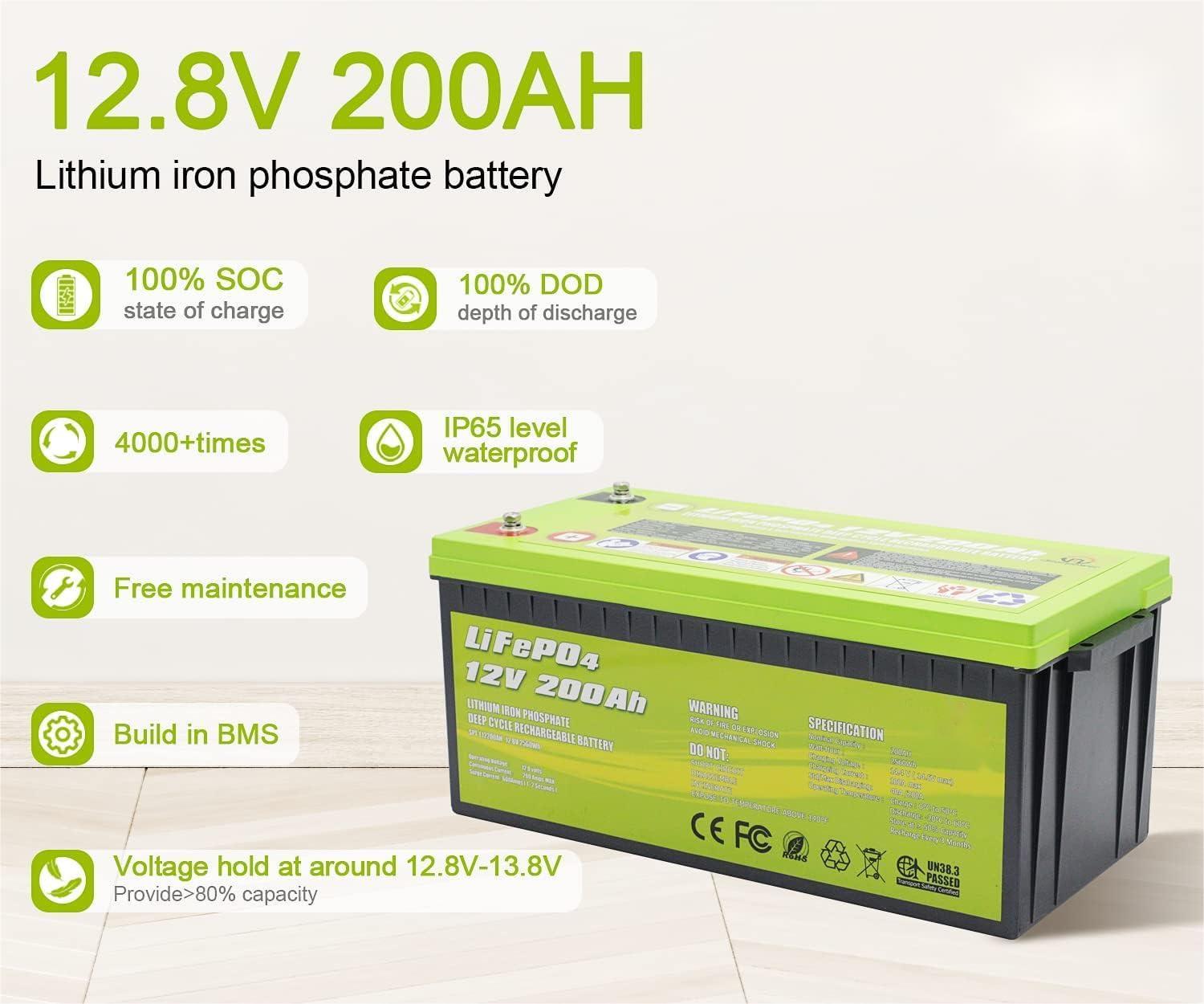 12V 200Ah LiFePO4 Deep Cycle Lithium Battery – ACOPOWER