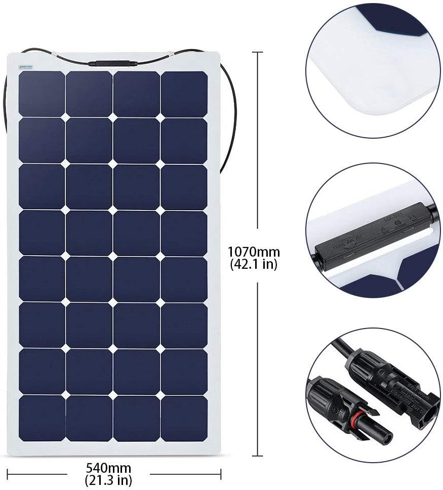 Panel solar semi flexible ME de 12V y 110Wp monocristalino de alta