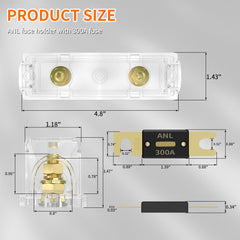 ACOPOWER 300 Amp ANL Fuse Holder