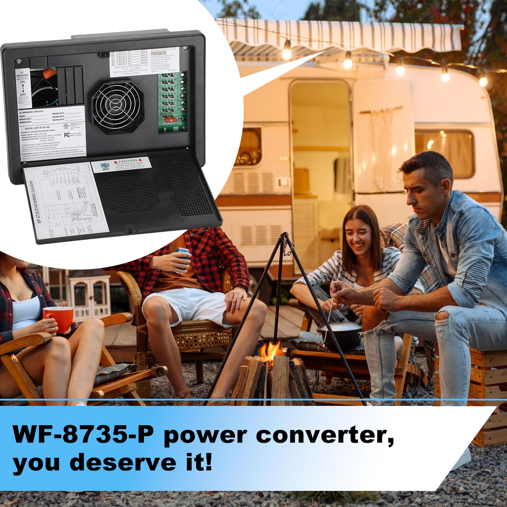 ACOPOWER 30Amp Power Center Black