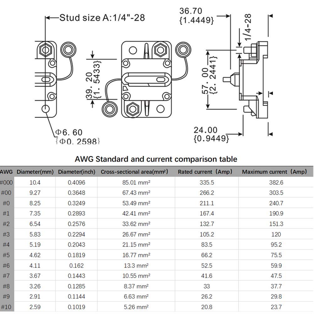 ACOPOWER 80 Amp Circuit Breaker