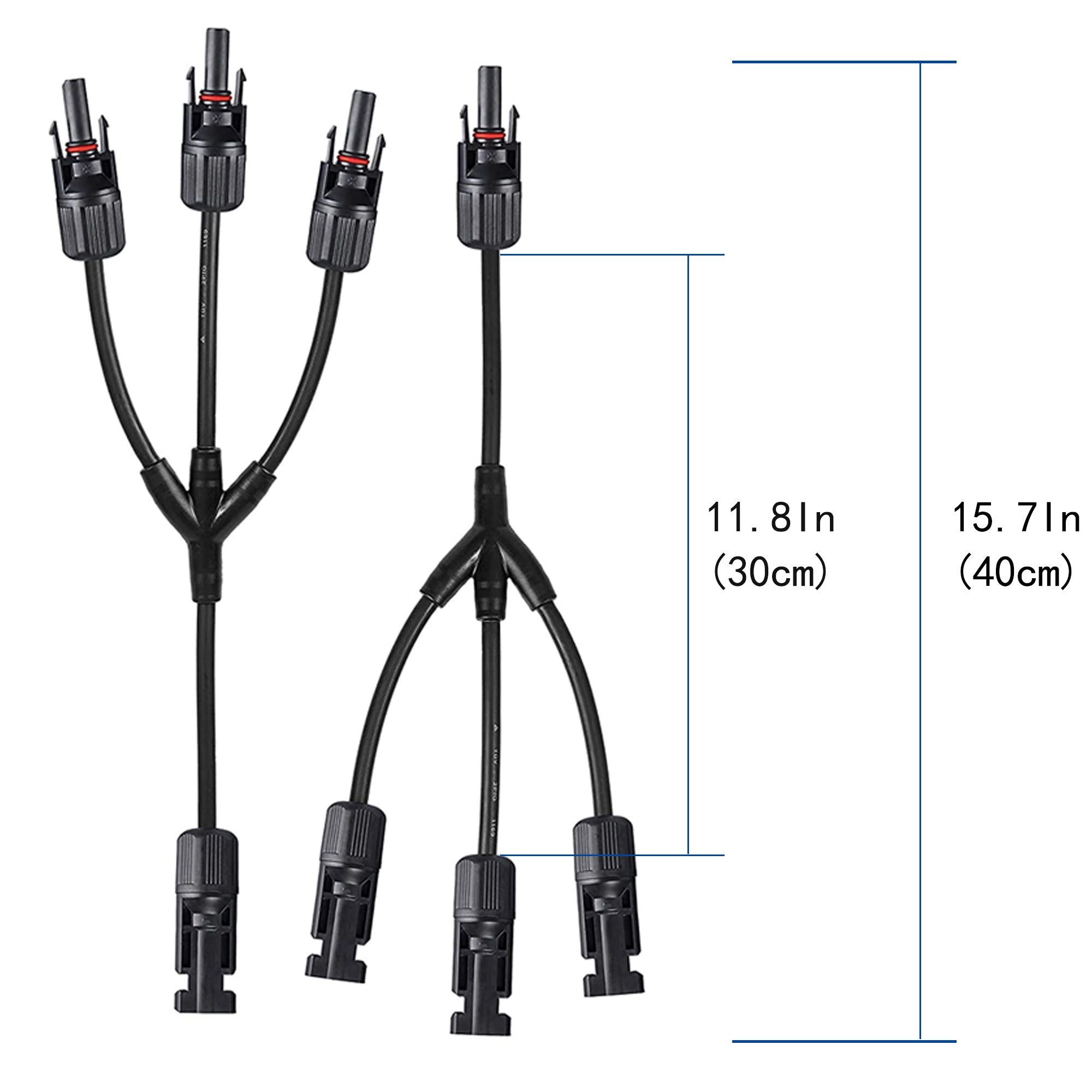 Solar Connectors M Branch Parallel Adapter Cable MMMF+FFFM Pair