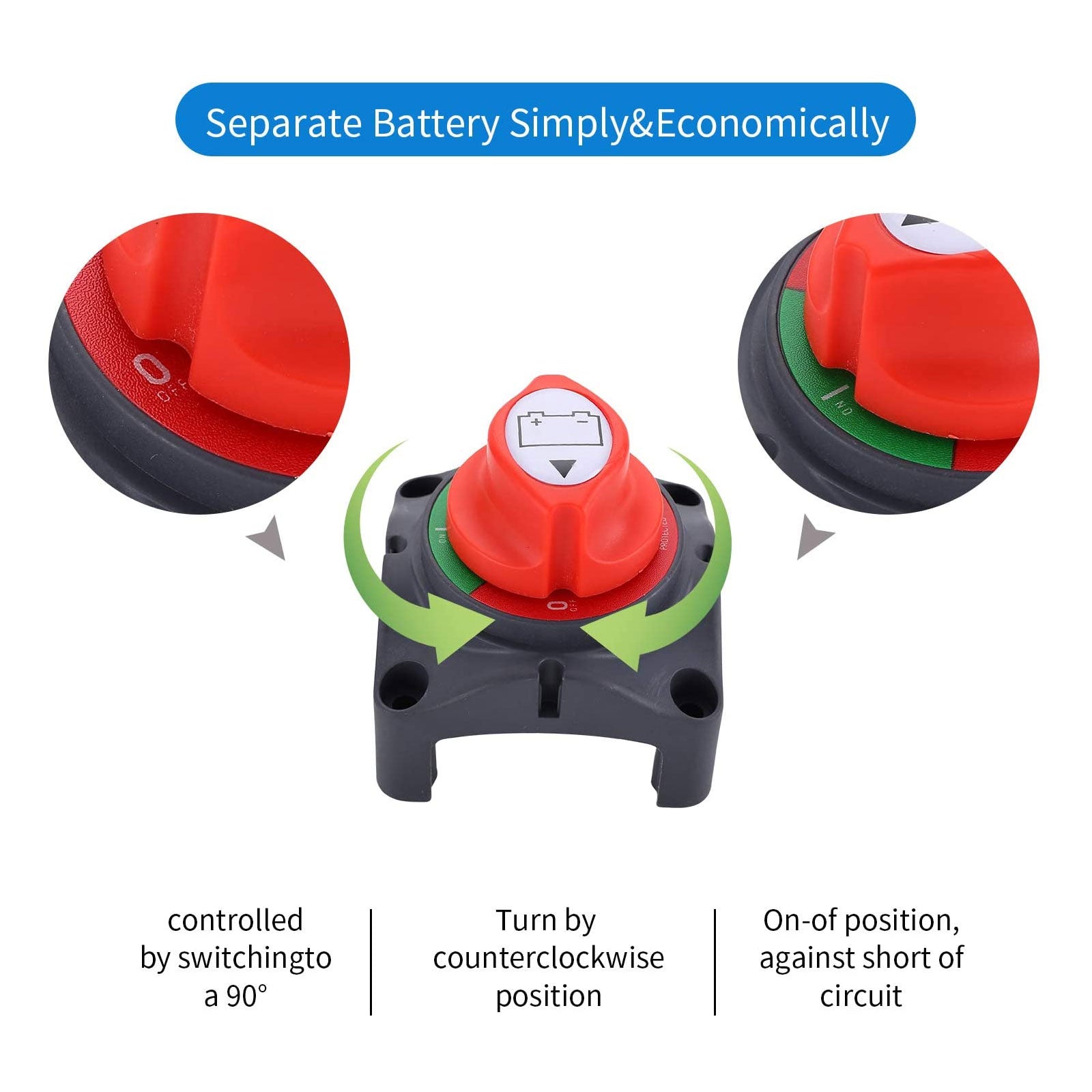 Battery Switch, 12-48V Battery Power Cut Master Switch Disconnect Isol –  ACOPOWER