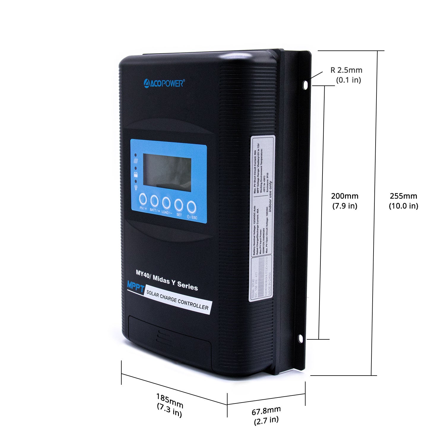ACOPOWER Midas 40A MPPT Solar Charge Controller with Remote Meter MT-50(New Arrival 2020)