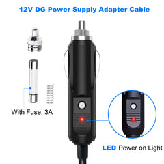 DC12V/24V Car Cigarette Lighter to DC 5.5x2.1mm Connector Adapter