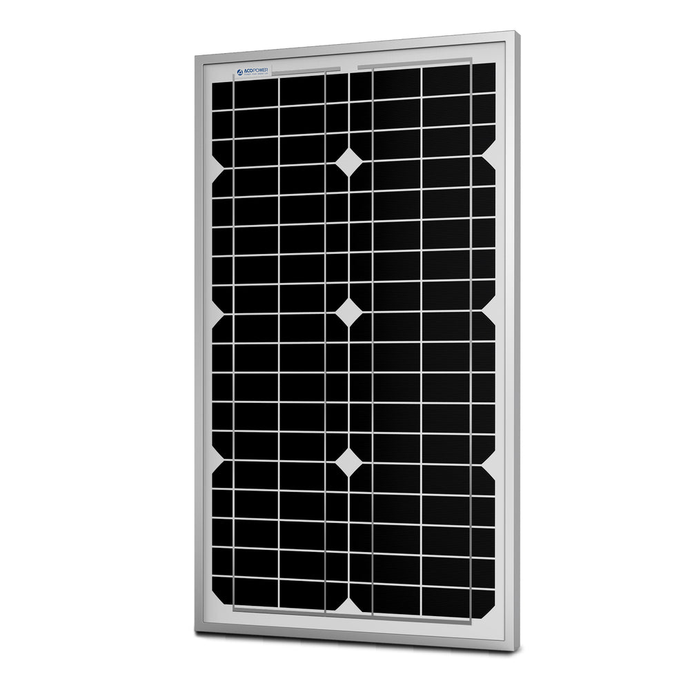 ACOPower 30W Mono Solar Panel for 12 Volt Battery Charging