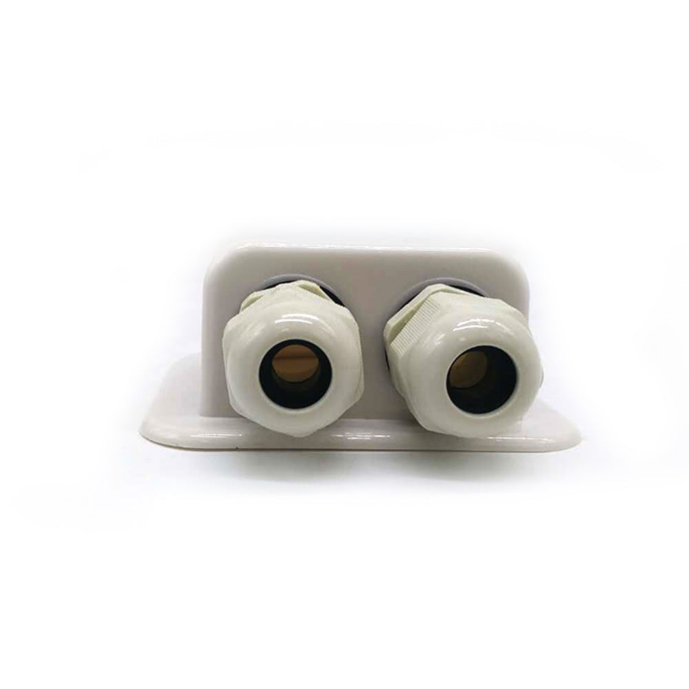 Double Wire Cable Entry Gland Junction Box For Boat, RV, Caravan & Solar Panel Roof Installations – White ABS Material