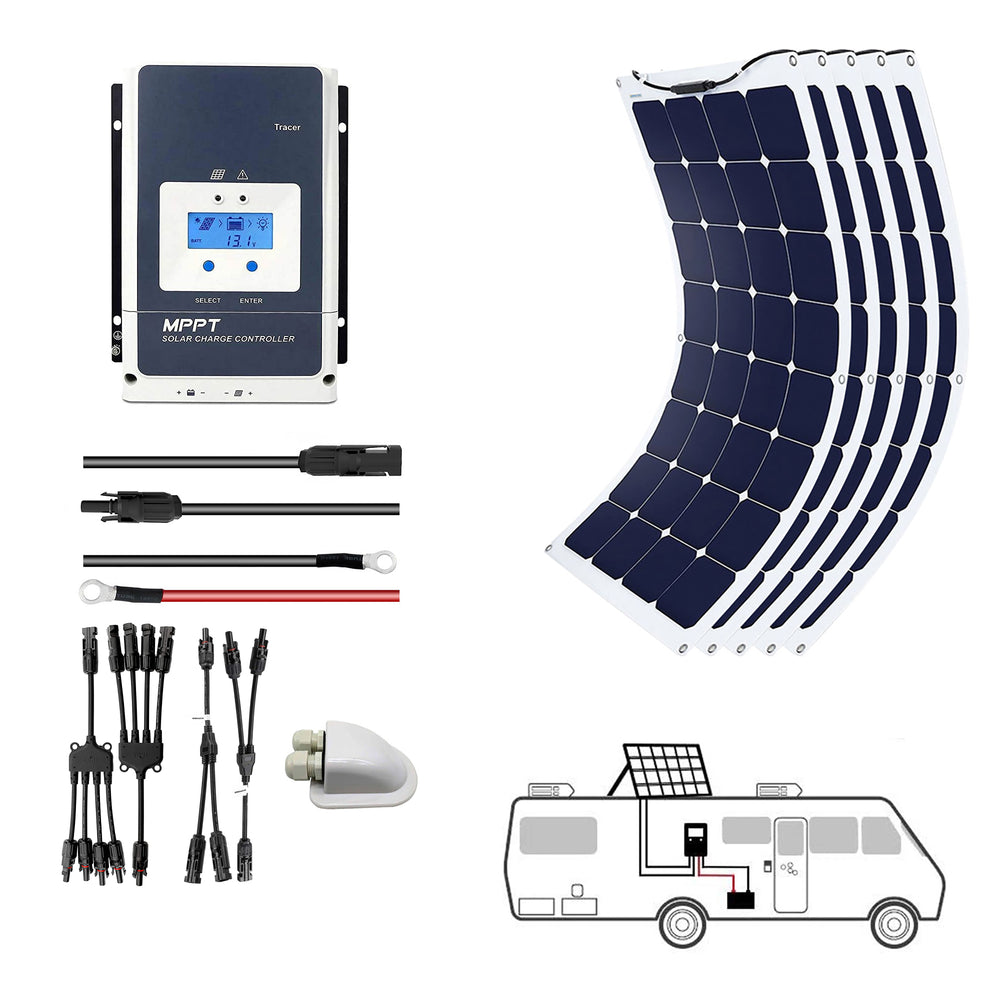 ACOPOWER 550 Watts Flexible Solar Marine Kit , 50A MPPT Charge Controller