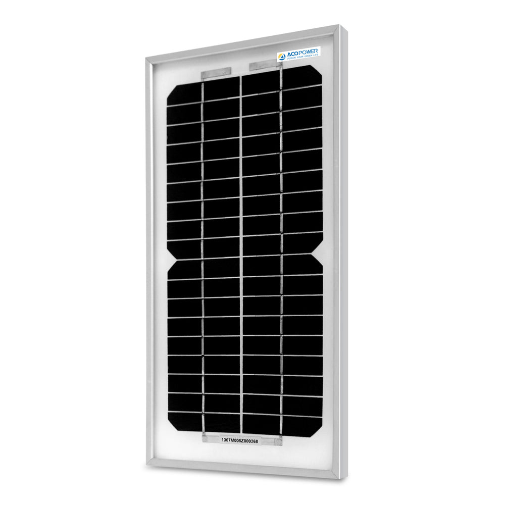 ACOPOWER 5 Watts Mono Solar Panel, 12V - acopower