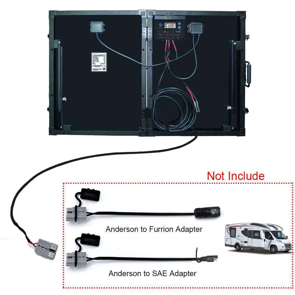 ACOPOWER 100W Foldable Solar Panel Kit, Waterproof ProteusX 20A Charge Controller - acopower