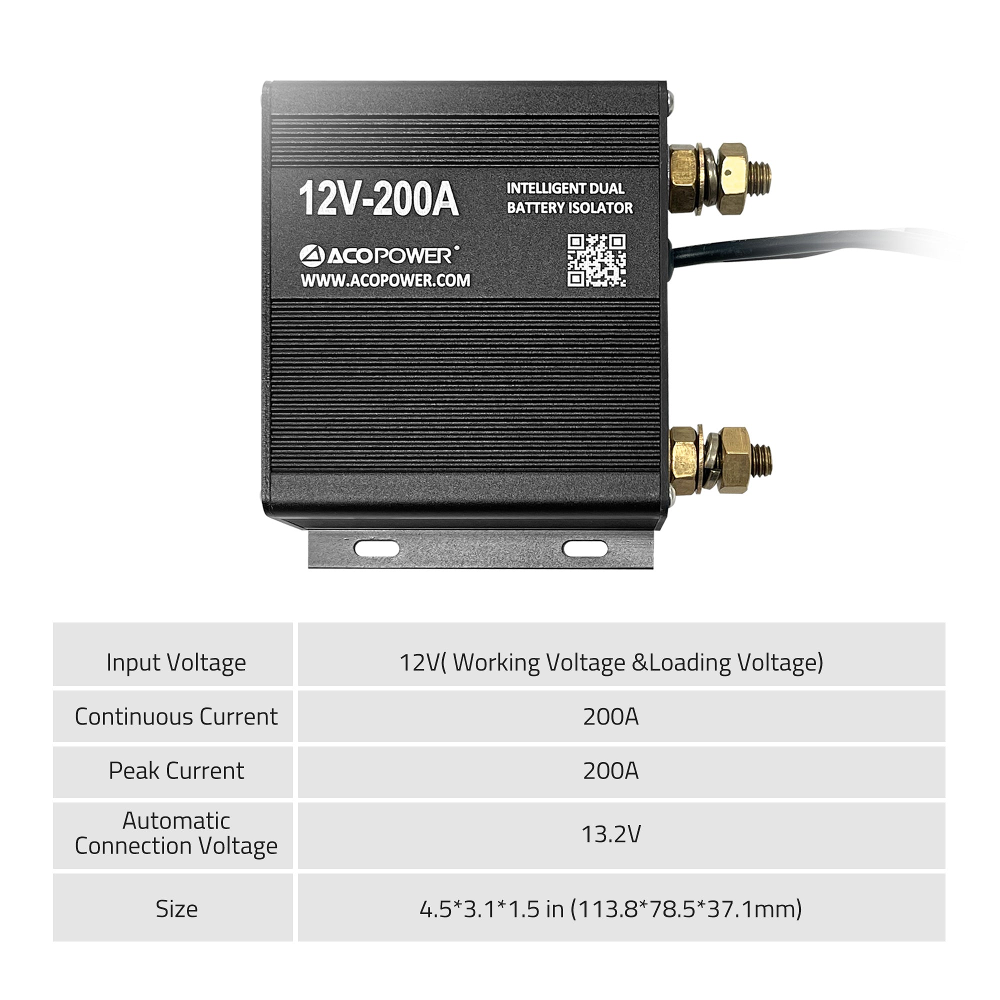 12V 200 Amp Dual Battery Isolator Kit